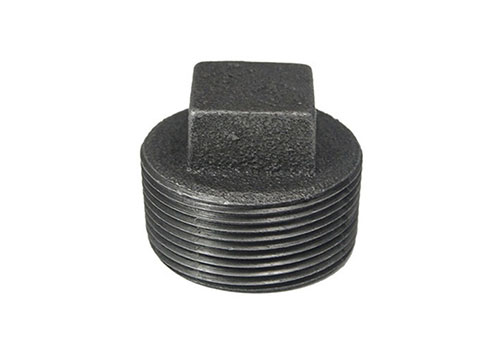 Threaded pipe fittings assortment — elbows, tees, and couplings on display